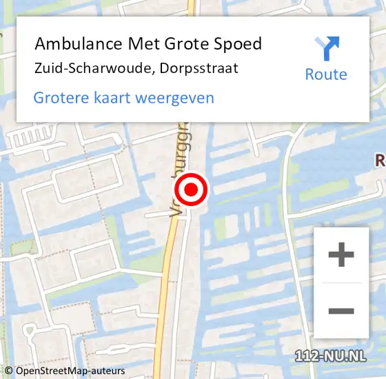 Locatie op kaart van de 112 melding: Ambulance Met Grote Spoed Naar Zuid-Scharwoude, Dorpsstraat op 19 januari 2024 05:37