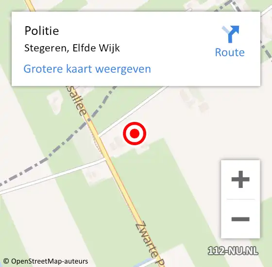 Locatie op kaart van de 112 melding: Politie Stegeren, Elfde Wijk op 19 januari 2024 06:51