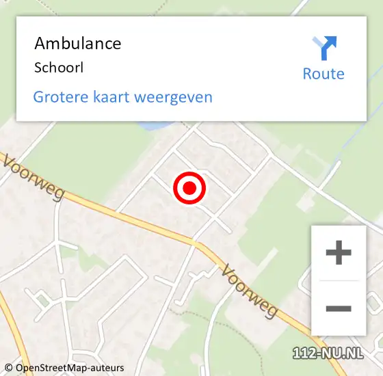 Locatie op kaart van de 112 melding: Ambulance Schoorl op 19 januari 2024 07:17