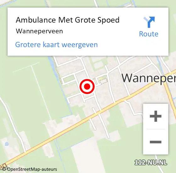 Locatie op kaart van de 112 melding: Ambulance Met Grote Spoed Naar Wanneperveen op 19 januari 2024 07:34