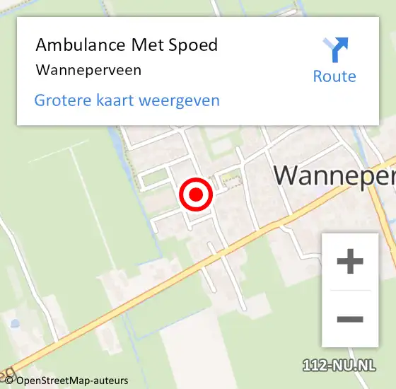 Locatie op kaart van de 112 melding: Ambulance Met Spoed Naar Wanneperveen op 19 januari 2024 07:38