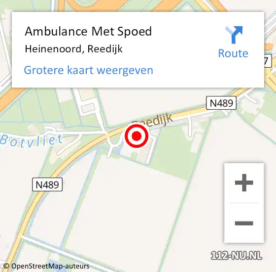 Locatie op kaart van de 112 melding: Ambulance Met Spoed Naar Heinenoord, Reedijk op 19 januari 2024 08:09