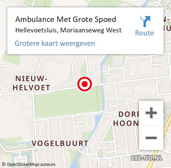 Locatie op kaart van de 112 melding: Ambulance Met Grote Spoed Naar Hellevoetsluis, Moriaanseweg West op 19 januari 2024 08:22
