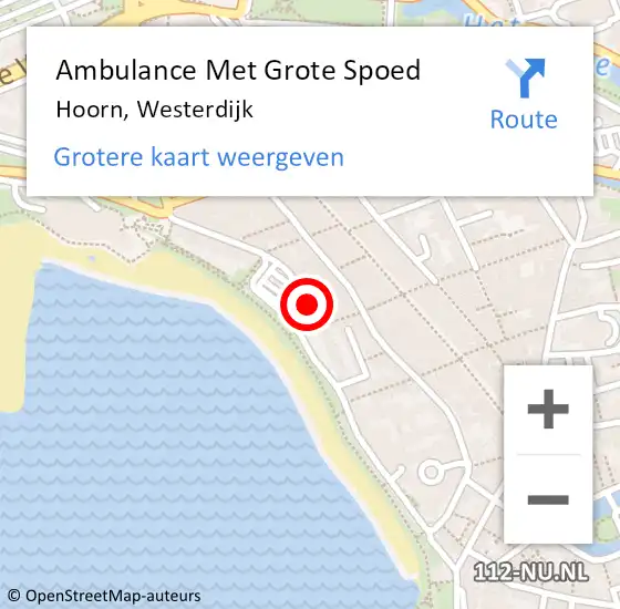 Locatie op kaart van de 112 melding: Ambulance Met Grote Spoed Naar Hoorn, Westerdijk op 19 januari 2024 08:24