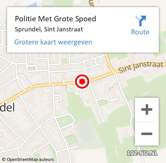 Locatie op kaart van de 112 melding: Politie Met Grote Spoed Naar Sprundel, Sint Janstraat op 19 januari 2024 08:25