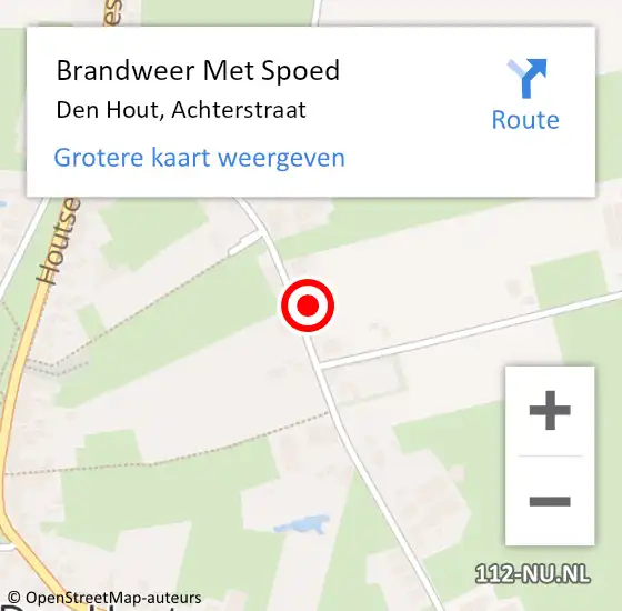 Locatie op kaart van de 112 melding: Brandweer Met Spoed Naar Den Hout, Achterstraat op 19 januari 2024 11:43