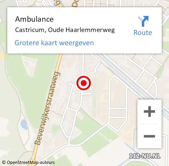 Locatie op kaart van de 112 melding: Ambulance Castricum, Oude Haarlemmerweg op 19 januari 2024 12:38