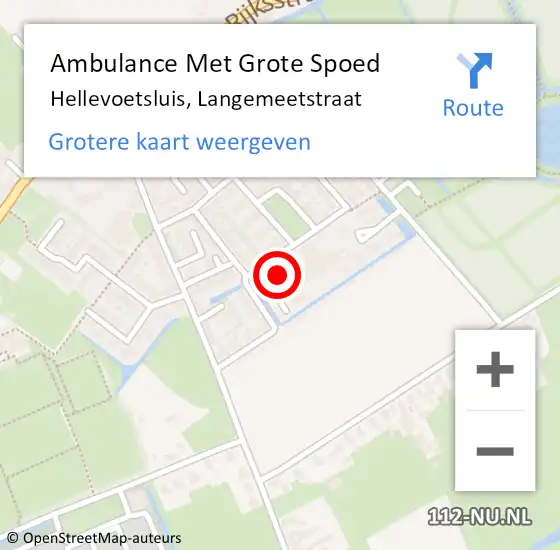 Locatie op kaart van de 112 melding: Ambulance Met Grote Spoed Naar Hellevoetsluis, Langemeetstraat op 19 januari 2024 13:43
