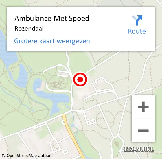 Locatie op kaart van de 112 melding: Ambulance Met Spoed Naar Rozendaal op 19 januari 2024 14:03