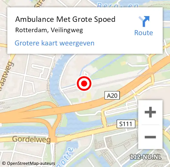 Locatie op kaart van de 112 melding: Ambulance Met Grote Spoed Naar Rotterdam, Veilingweg op 19 januari 2024 14:36