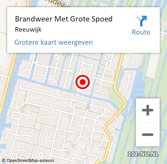 Locatie op kaart van de 112 melding: Brandweer Met Grote Spoed Naar Reeuwijk op 19 januari 2024 15:39