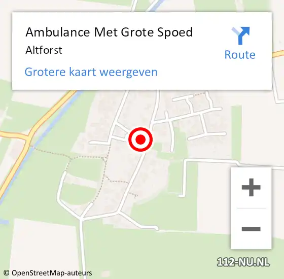 Locatie op kaart van de 112 melding: Ambulance Met Grote Spoed Naar Altforst op 19 januari 2024 17:04