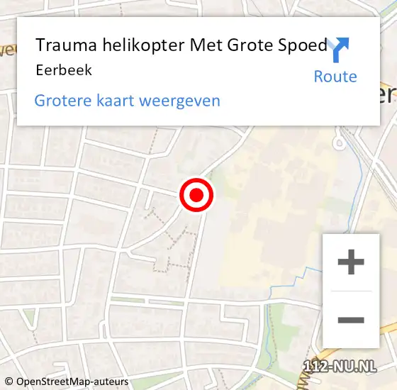 Locatie op kaart van de 112 melding: Trauma helikopter Met Grote Spoed Naar Eerbeek op 19 januari 2024 17:04