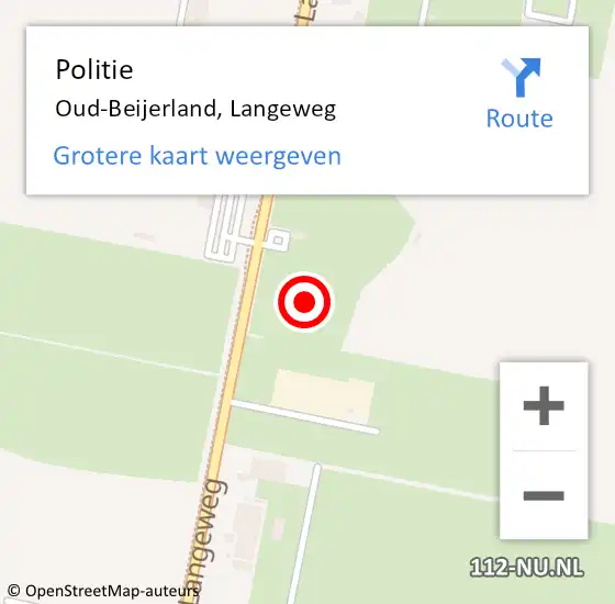 Locatie op kaart van de 112 melding: Politie Oud-Beijerland, Langeweg op 19 januari 2024 17:29