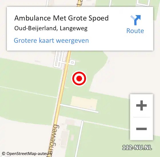 Locatie op kaart van de 112 melding: Ambulance Met Grote Spoed Naar Oud-Beijerland, Langeweg op 19 januari 2024 17:29