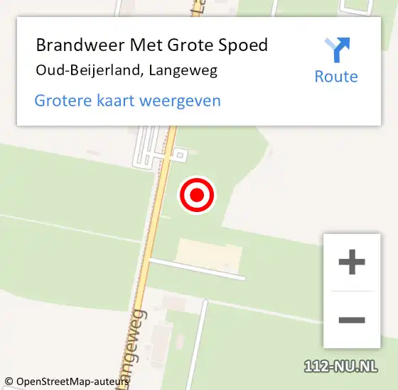 Locatie op kaart van de 112 melding: Brandweer Met Grote Spoed Naar Oud-Beijerland, Langeweg op 19 januari 2024 17:29