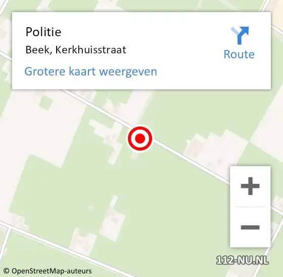 Locatie op kaart van de 112 melding: Politie Beek, Kerkhuisstraat op 19 januari 2024 19:28