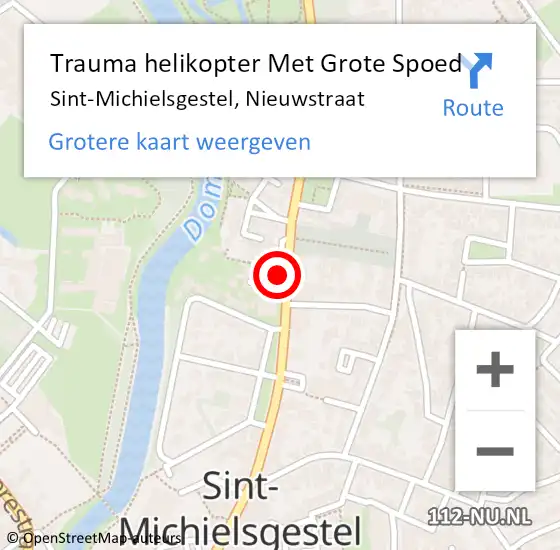 Locatie op kaart van de 112 melding: Trauma helikopter Met Grote Spoed Naar Sint-Michielsgestel, Nieuwstraat op 19 januari 2024 19:47