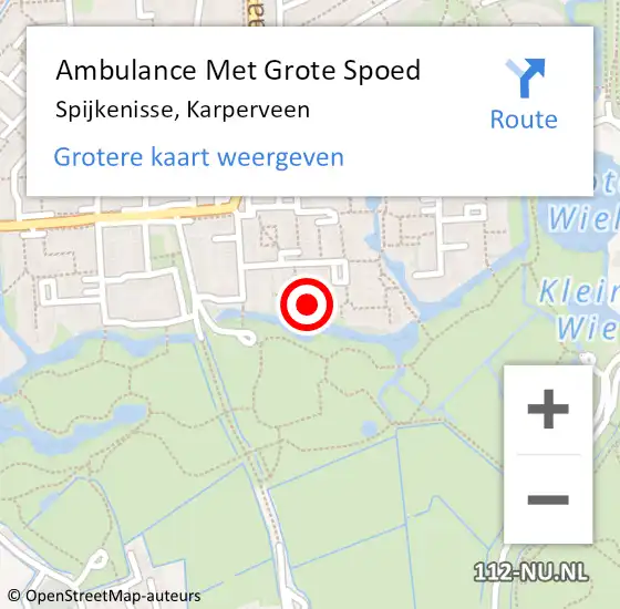 Locatie op kaart van de 112 melding: Ambulance Met Grote Spoed Naar Spijkenisse, Karperveen op 19 januari 2024 22:55