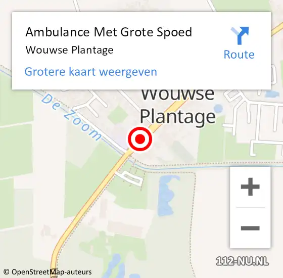 Locatie op kaart van de 112 melding: Ambulance Met Grote Spoed Naar Wouwse Plantage op 20 januari 2024 04:30