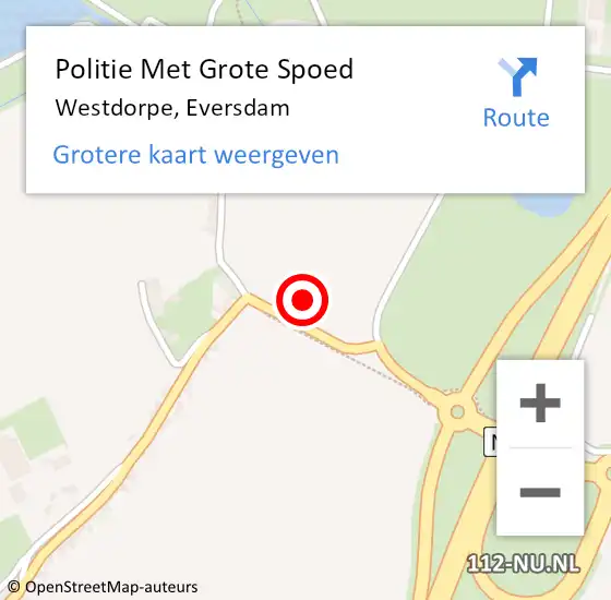 Locatie op kaart van de 112 melding: Politie Met Grote Spoed Naar Westdorpe, Eversdam op 20 januari 2024 07:04