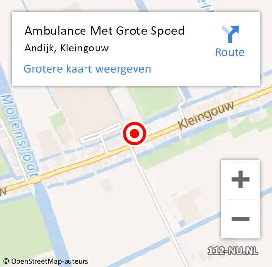 Locatie op kaart van de 112 melding: Ambulance Met Grote Spoed Naar Andijk, Kleingouw op 20 januari 2024 09:02