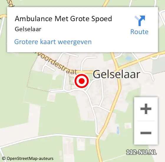 Locatie op kaart van de 112 melding: Ambulance Met Grote Spoed Naar Gelselaar op 20 januari 2024 09:05