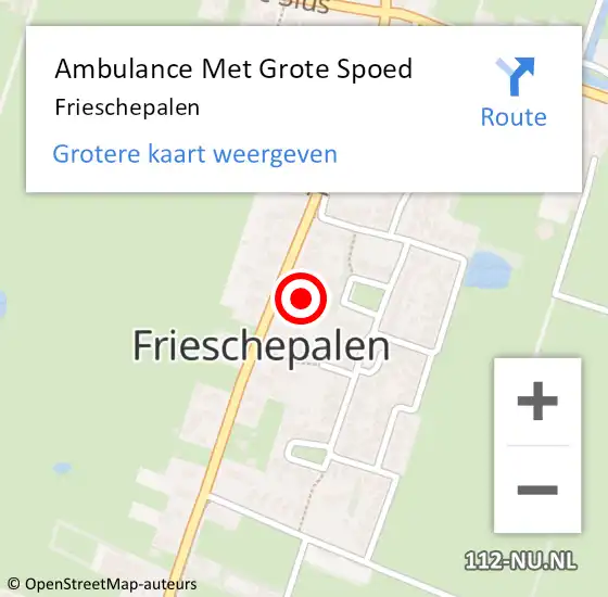 Locatie op kaart van de 112 melding: Ambulance Met Grote Spoed Naar Frieschepalen op 20 januari 2024 10:18