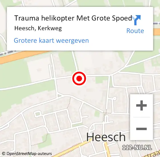 Locatie op kaart van de 112 melding: Trauma helikopter Met Grote Spoed Naar Heesch, Kerkweg op 20 januari 2024 11:38