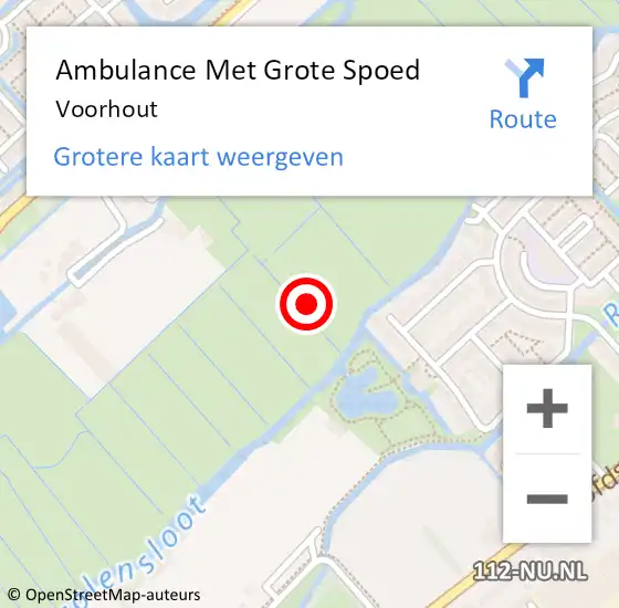 Locatie op kaart van de 112 melding: Ambulance Met Grote Spoed Naar Voorhout op 20 januari 2024 12:21