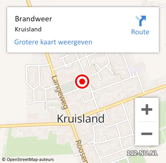 Locatie op kaart van de 112 melding: Brandweer Kruisland op 20 januari 2024 14:36