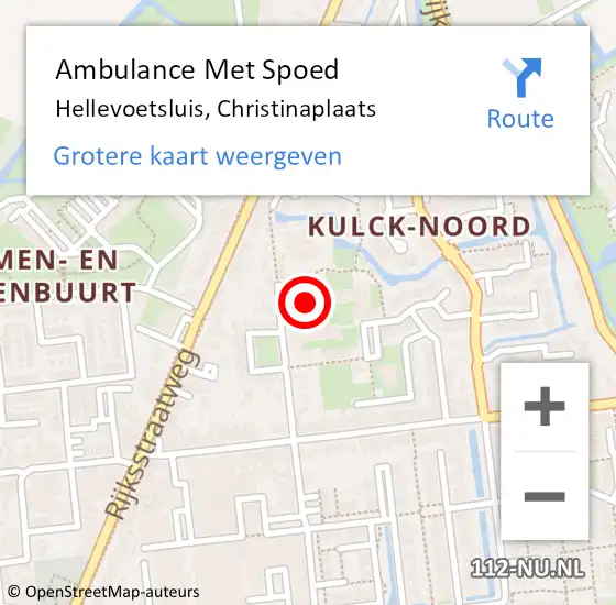 Locatie op kaart van de 112 melding: Ambulance Met Spoed Naar Hellevoetsluis, Christinaplaats op 20 januari 2024 15:34