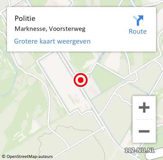 Locatie op kaart van de 112 melding: Politie Marknesse, Voorsterweg op 20 januari 2024 17:04