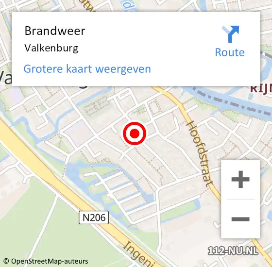 Locatie op kaart van de 112 melding: Brandweer Valkenburg op 20 januari 2024 20:13