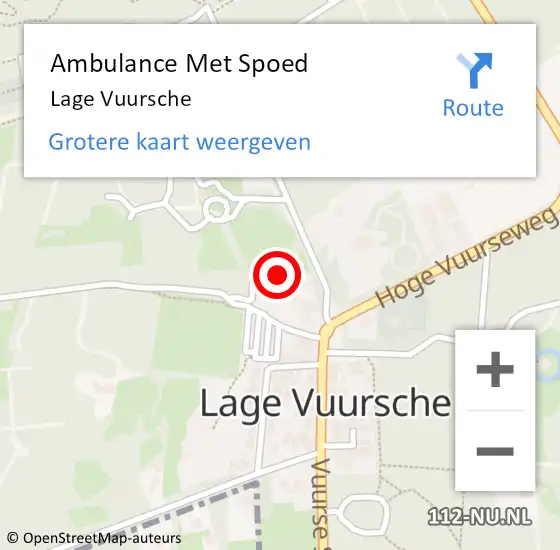 Locatie op kaart van de 112 melding: Ambulance Met Spoed Naar Lage Vuursche op 20 januari 2024 20:13
