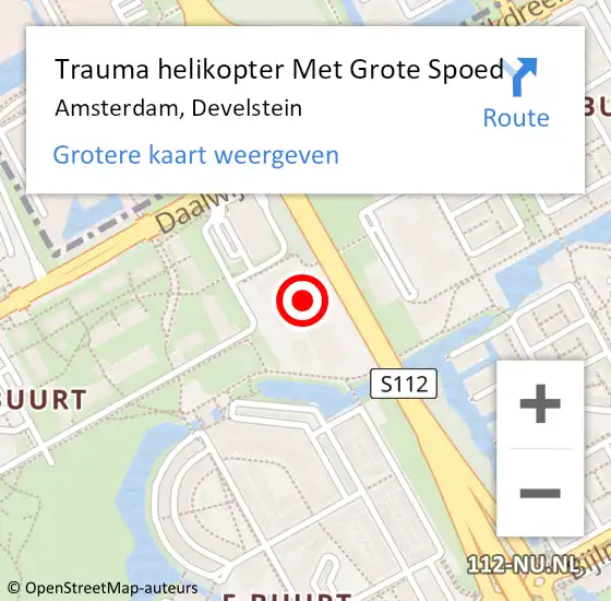 Locatie op kaart van de 112 melding: Trauma helikopter Met Grote Spoed Naar Amsterdam, Develstein op 20 januari 2024 20:50
