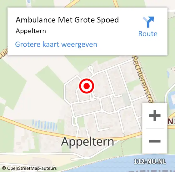 Locatie op kaart van de 112 melding: Ambulance Met Grote Spoed Naar Appeltern op 20 januari 2024 21:30