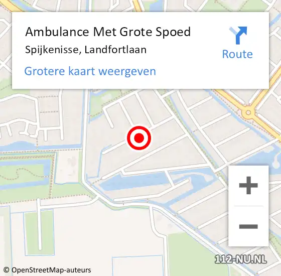 Locatie op kaart van de 112 melding: Ambulance Met Grote Spoed Naar Spijkenisse, Landfortlaan op 20 januari 2024 21:39