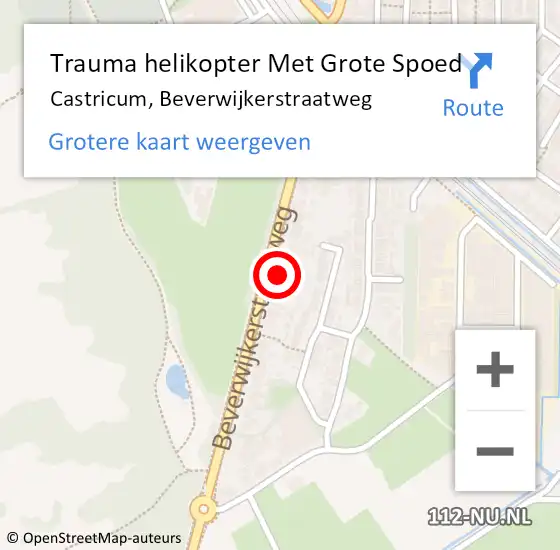 Locatie op kaart van de 112 melding: Trauma helikopter Met Grote Spoed Naar Castricum, Beverwijkerstraatweg op 20 januari 2024 22:14