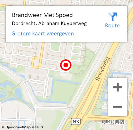 Locatie op kaart van de 112 melding: Brandweer Met Spoed Naar Dordrecht, Abraham Kuyperweg op 21 januari 2024 02:07