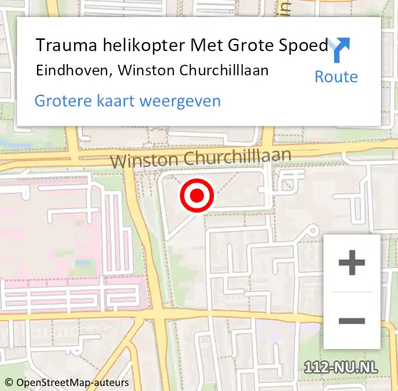 Locatie op kaart van de 112 melding: Trauma helikopter Met Grote Spoed Naar Eindhoven, Winston Churchilllaan op 21 januari 2024 03:52