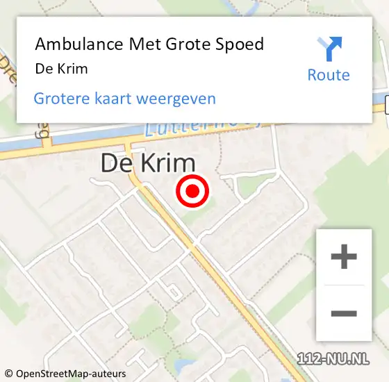 Locatie op kaart van de 112 melding: Ambulance Met Grote Spoed Naar De Krim op 21 januari 2024 05:02