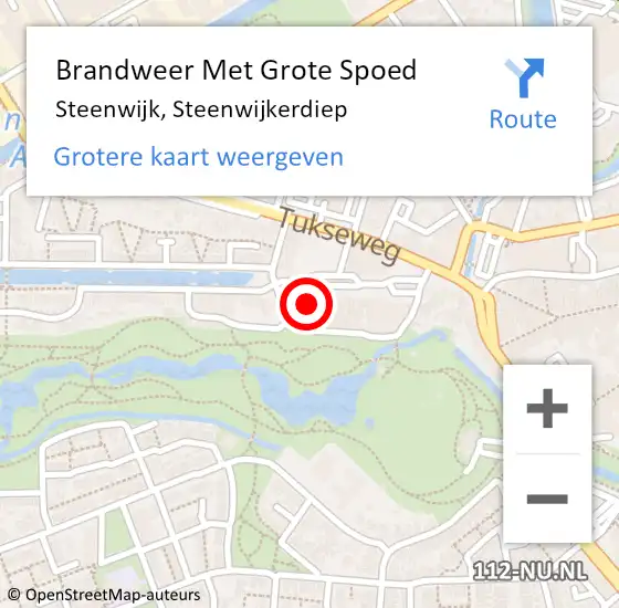 Locatie op kaart van de 112 melding: Brandweer Met Grote Spoed Naar Steenwijk, Steenwijkerdiep op 21 januari 2024 05:37