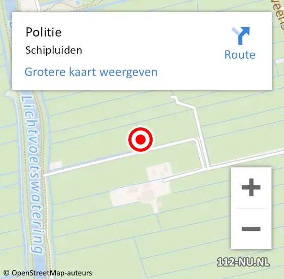Locatie op kaart van de 112 melding: Politie Schipluiden op 21 januari 2024 08:41