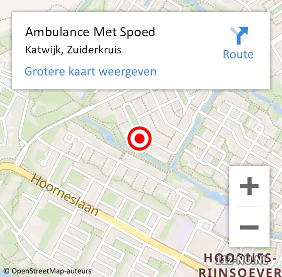 Locatie op kaart van de 112 melding: Ambulance Met Spoed Naar Katwijk, Zuiderkruis op 21 januari 2024 11:32