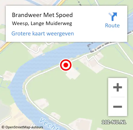 Locatie op kaart van de 112 melding: Brandweer Met Spoed Naar Weesp, Lange Muiderweg op 21 januari 2024 11:41