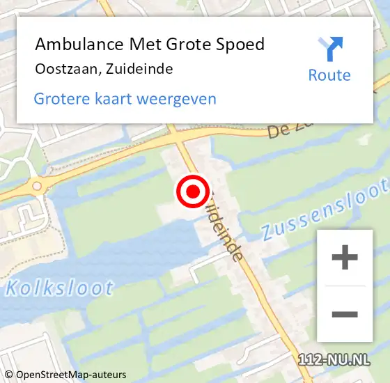 Locatie op kaart van de 112 melding: Ambulance Met Grote Spoed Naar Oostzaan, Zuideinde op 21 januari 2024 12:18