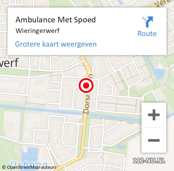 Locatie op kaart van de 112 melding: Ambulance Met Spoed Naar Wieringerwerf op 21 januari 2024 12:31