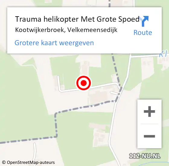 Locatie op kaart van de 112 melding: Trauma helikopter Met Grote Spoed Naar Kootwijkerbroek, Velkemeensedijk op 21 januari 2024 13:53