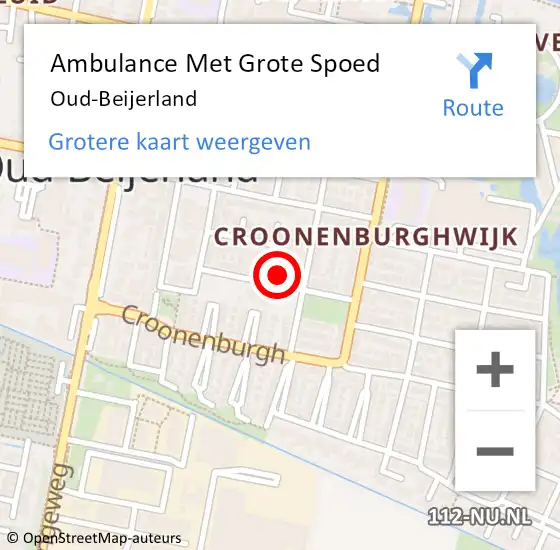 Locatie op kaart van de 112 melding: Ambulance Met Grote Spoed Naar Oud-Beijerland op 21 januari 2024 14:17